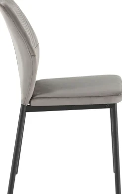 OTTO home Esszimmerstuhl »Nora« (Set) 4 Stk.moderne Samtstühle mit Kontrastnähten und schwarzem Metallgestell