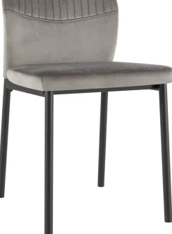 OTTO home Esszimmerstuhl »Nora« (Set) 4 Stk.moderne Samtstühle mit Kontrastnähten und schwarzem Metallgestell