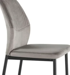 OTTO home Esszimmerstuhl »Nora« (Set) 4 Stk.moderne Samtstühle mit Kontrastnähten und schwarzem Metallgestell