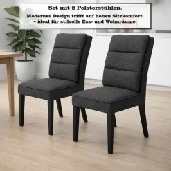 OTTO home Esszimmerstuhl »Oregon Essstuhl, Wohnstuhl, Polsterstuhl, 4-Fußstuhl« (Set) 2 Stk.Dicke Rückenpolsterung & stabiles Massivholz-Gestell