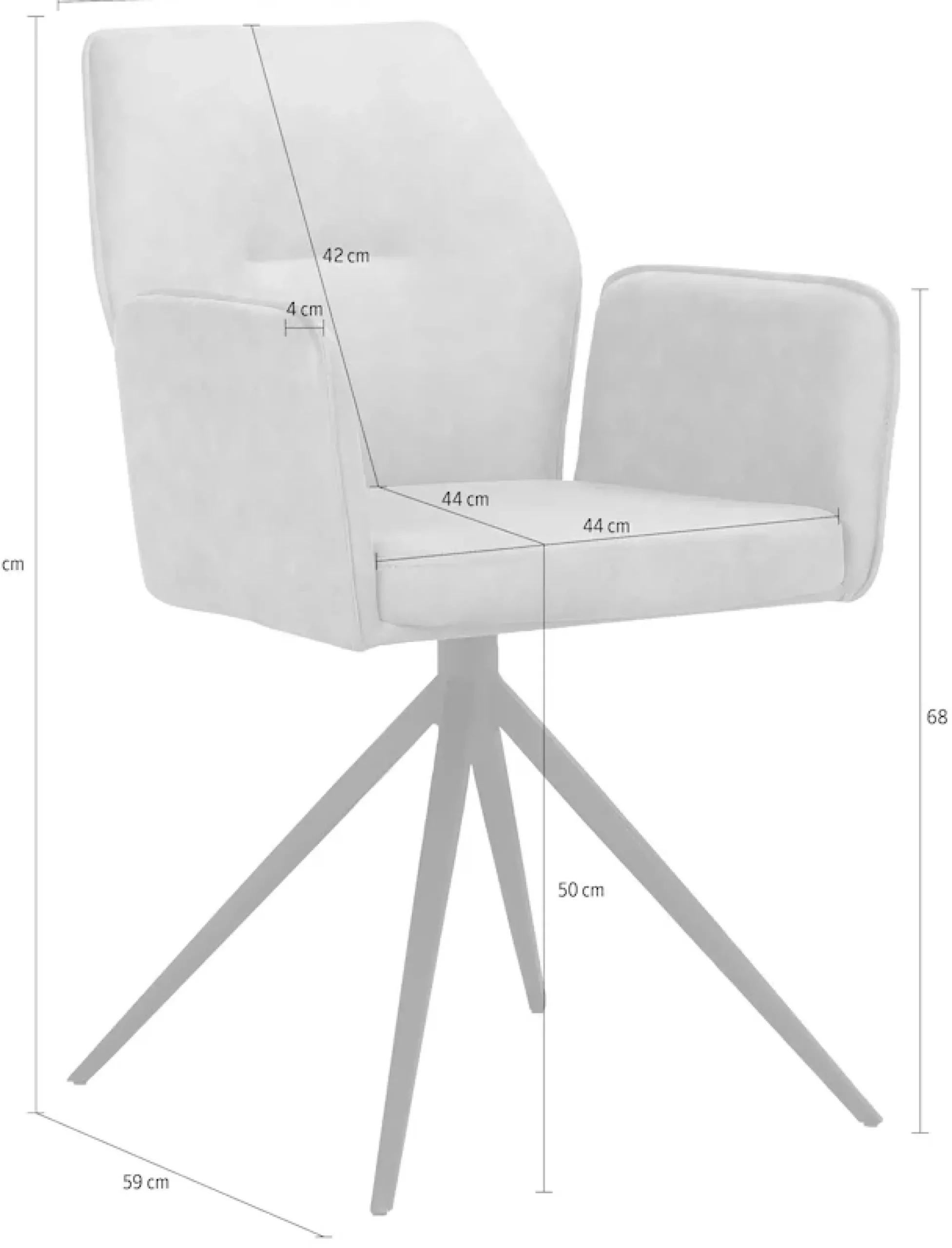 OTTO home Esszimmerstuhl »Ozias« () Sitz und Rücken gepolstert, Gestell aus Metall schwarz, Sitzhöhe 50 cm, 2er Set