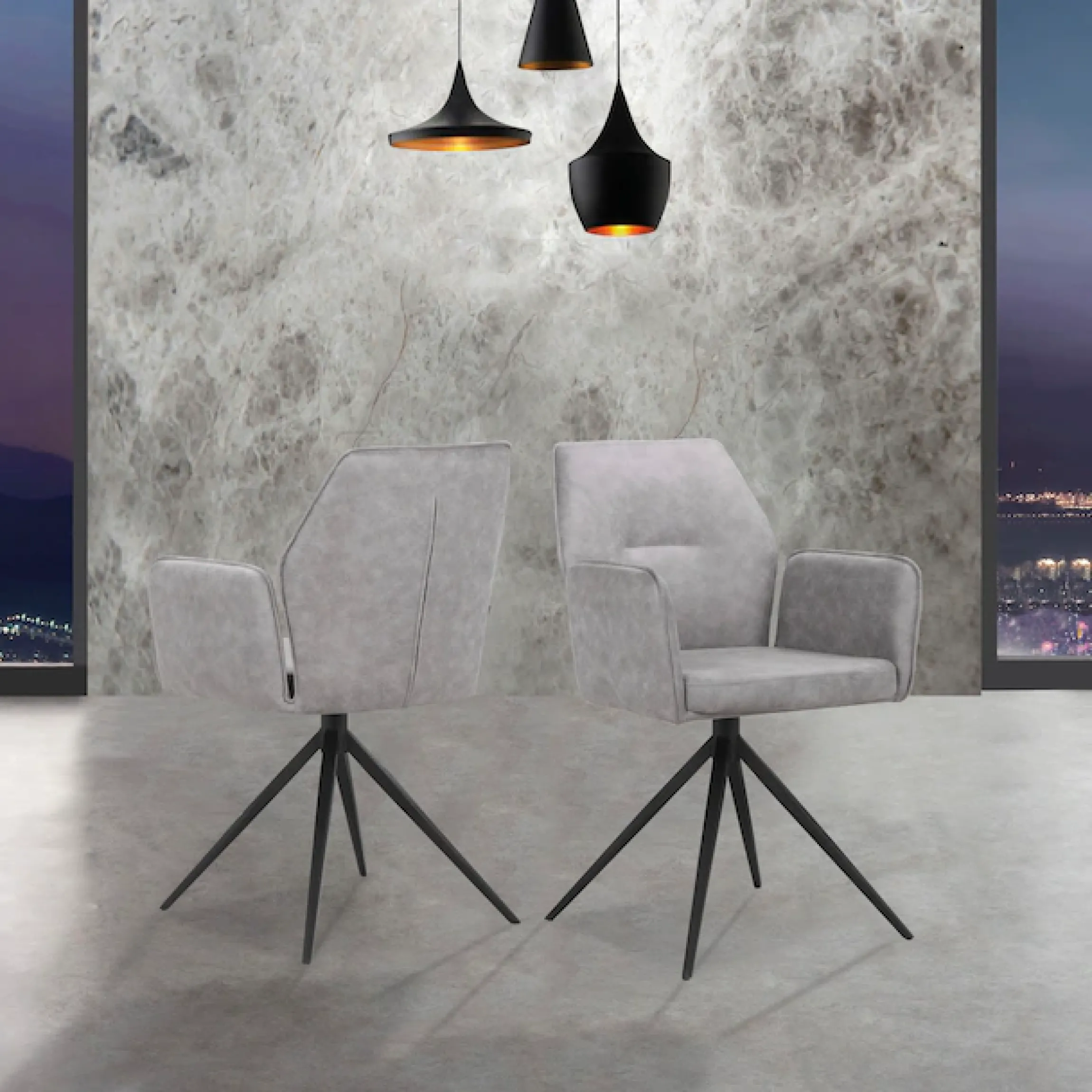 OTTO home Esszimmerstuhl »Ozias« () Sitz und Rücken gepolstert, Gestell aus Metall schwarz, Sitzhöhe 50 cm, 2er Set