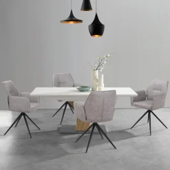 OTTO home Esszimmerstuhl »Ozias« () Sitz und Rücken gepolstert, Gestell aus Metall schwarz, Sitzhöhe 50 cm, 2er Set