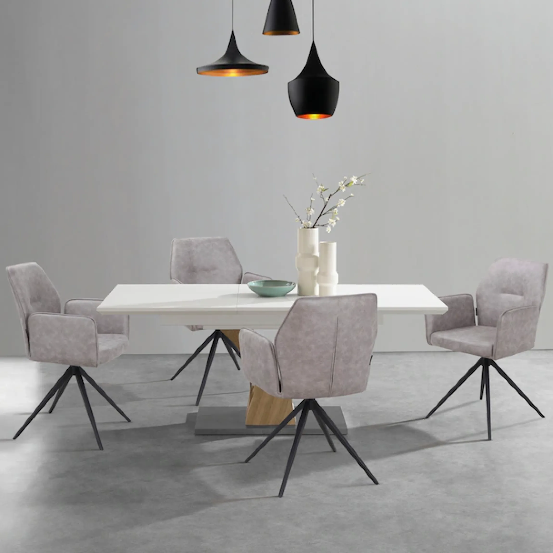 OTTO home Esszimmerstuhl »Ozias« () Sitz und Rücken gepolstert, Gestell aus Metall schwarz, Sitzhöhe 50 cm, 2er Set