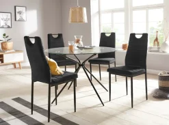 OTTO home Esszimmerstuhl (Set) 4 Stk.(2 oder 4 Stück) mit Samtbezug, Rückenlehne mit Griff zum Zurückziehen