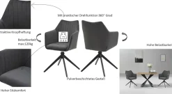 OTTO home Esszimmerstuhl »Tampa« (Set) 2 Stk.mit Drehfunktion 360 Grad