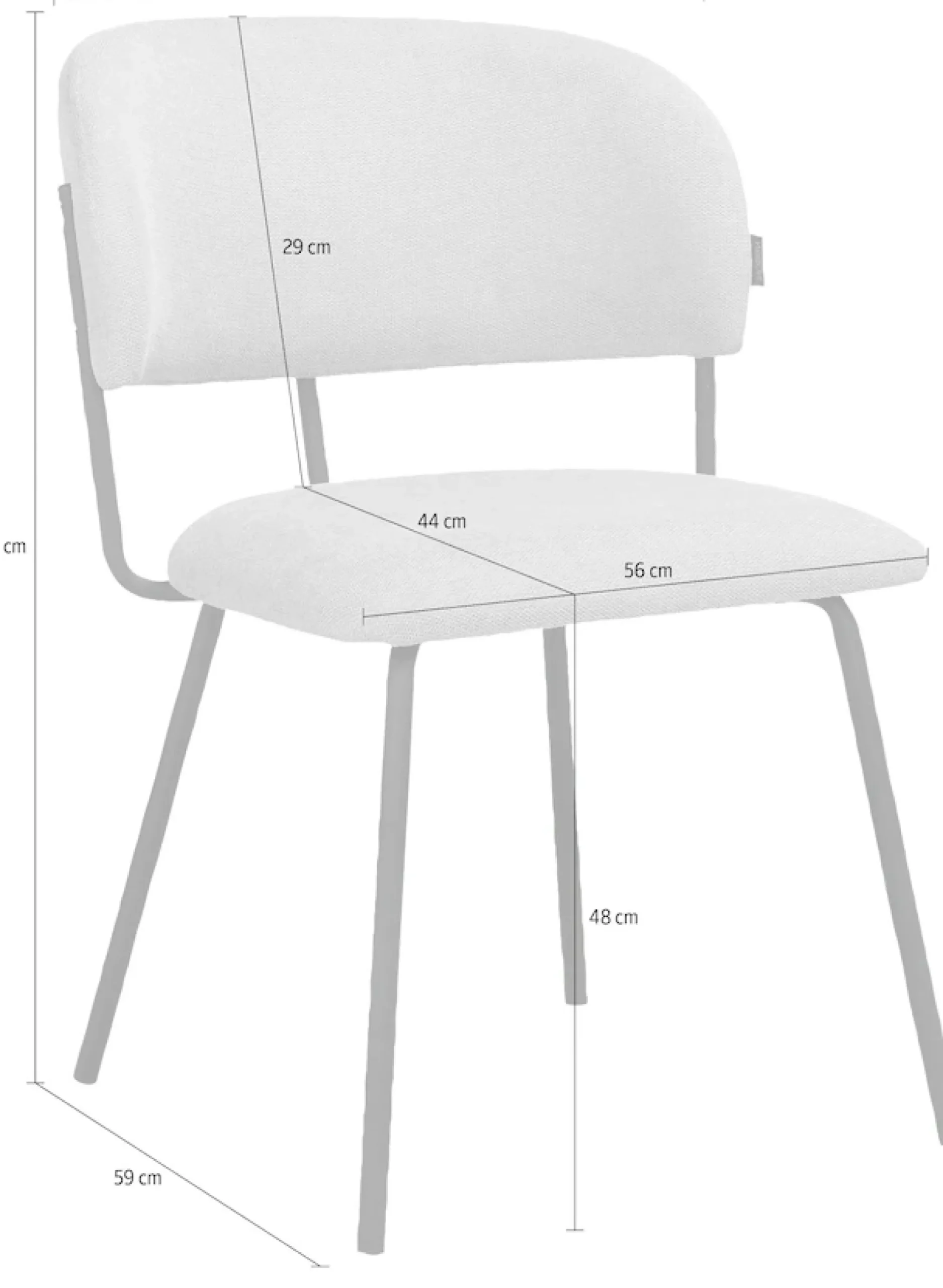 OTTO home Esszimmerstuhl »Taous« () 2 Stk.Sitz und Rücken mit Polsterung, mit Gestell aus Metall, Sitzhöhe 48 cm