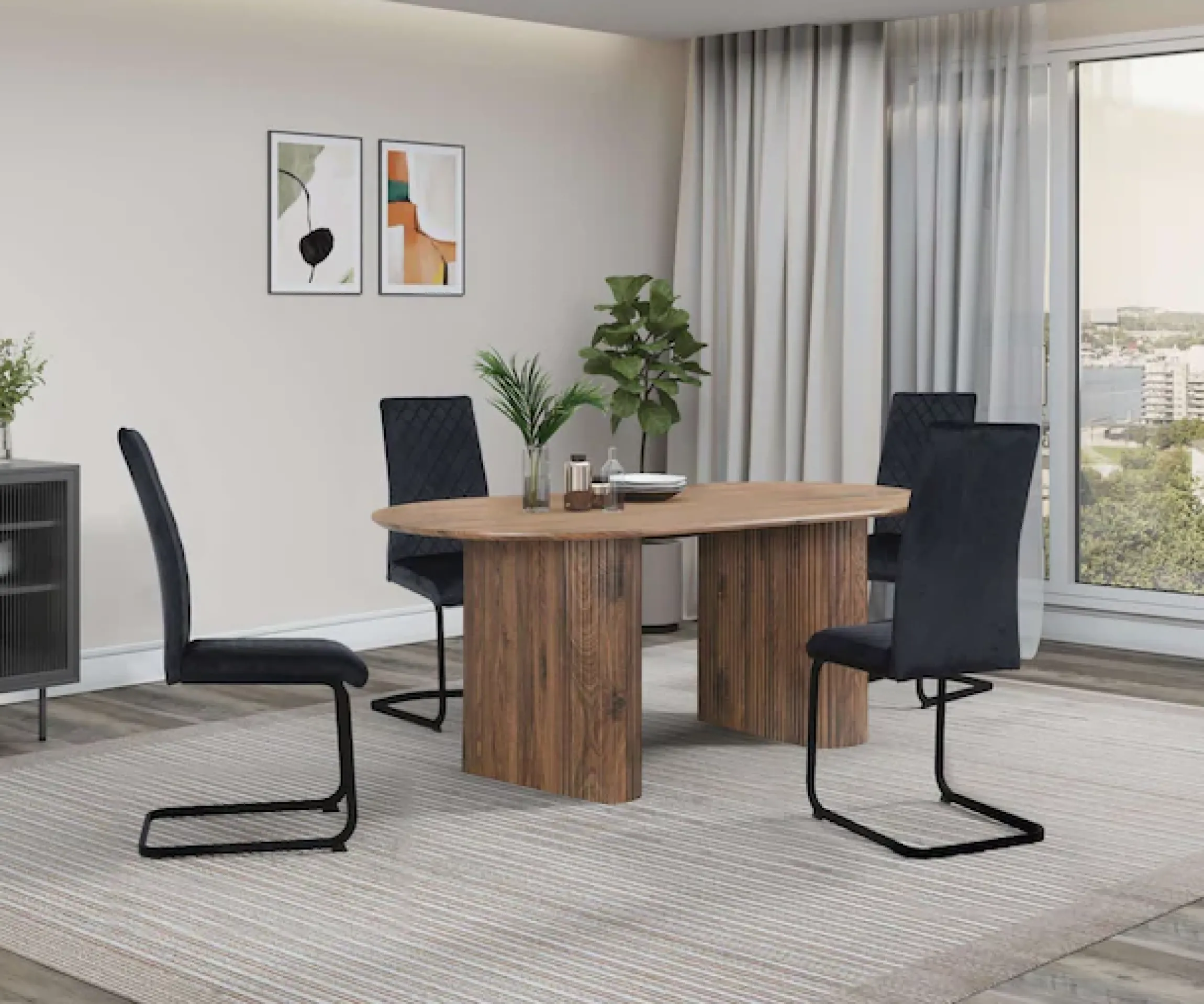 OTTO home Esszimmerstuhl »Valbourg« () Freischwinger, gepolsterte Rückenlehne und Sitzfläche, 2er Set