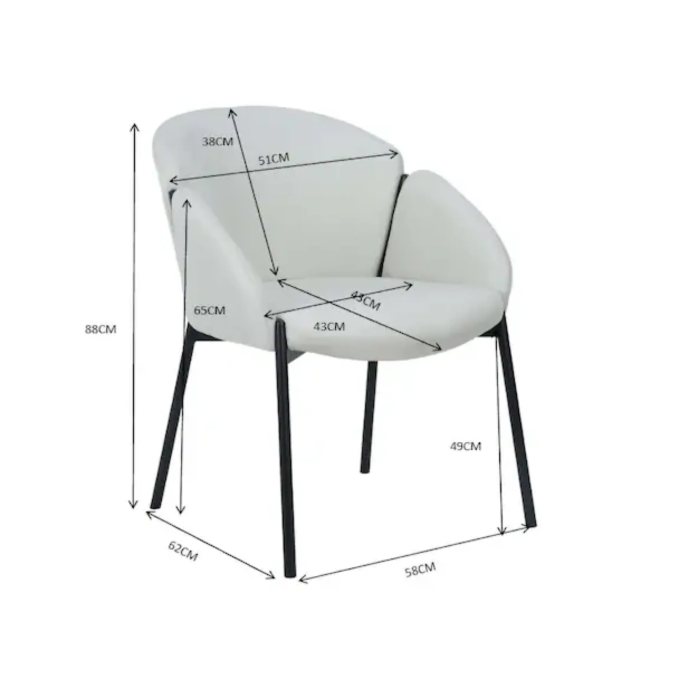 OTTO home Esszimmerstuhl »Westfox« () 2 Stk.gepolsterte Rückenlehne, Armlehne und Sitzfläche, Sitzhöhe 49 cm