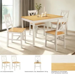 OTTO home Esszimmerstuhl »Willow« (Set) 2 Stk.aus massivem Kiefernholz, lackiert, pflegeleicht, bis 130 kg belastbar