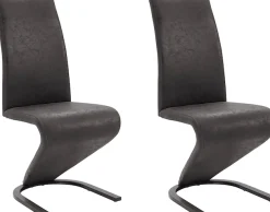 OTTO home Esszimmerstuhl »Ziri Schwingstuhl« (Set) 2 Stk.Bezug aus strapazierfähiger Microfaser, schwarzes Metallgestell