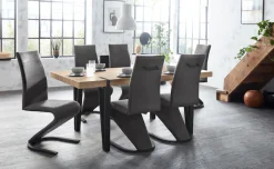 OTTO home Esszimmerstuhl »Ziri Schwingstuhl« (Set) 2 Stk.Bezug aus strapazierfähiger Microfaser, schwarzes Metallgestell