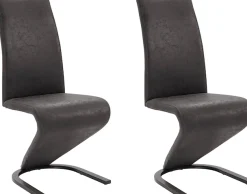 OTTO home Esszimmerstuhl »Ziri Schwingstuhl« (Set) 2 Stk.Bezug aus strapazierfähiger Microfaser, schwarzes Metallgestell