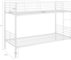 OTTO home Etagenbett »Hayo,Metallbett, Stockbett« teilbar in 2 Einzelbetten,perfekt für kleine Räume, mehrere Farben, (B/T/H) ca. 208/97/160 cm