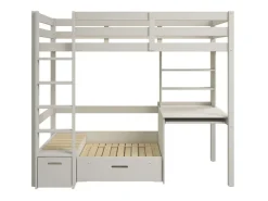 OTTO home Etagenbett »HENNE' TOPSELLER! Hochbett, Ideal für kleine Räume, 2 Schlafplätze« zweiter Schlafplatz ausziehbar, B/H/T ca. 208/180/105cm,mit Polsterauflagen, Schreibtisch, Stauraum, seitenverkehrt montierbar