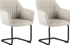 OTTO home Freischwinger »Elba« (Set) 2 Stk.gemütlicher Stuhl / Sessel, 180 Grad drehbar, Auto Return, Webstoff
