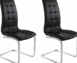 OTTO home Freischwinger »Lola« (Set) 2 Stk.2 oder 4 Stück, Bezug in Kunstleder oder Samtsoff, chrom Metallgestell