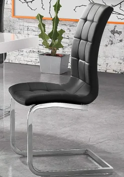 OTTO home Freischwinger »Lola« (Set) 2 Stk.2 oder 4 Stück, Bezug in Kunstleder oder Samtsoff, chrom Metallgestell
