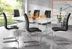 OTTO home Freischwinger »Lola« (Set) 2 Stk.2 oder 4 Stück, Bezug in Kunstleder oder Samtsoff, chrom Metallgestell