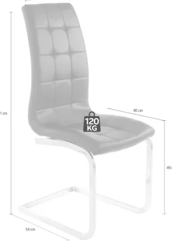 OTTO home Freischwinger »Lola« (Set) 2 Stk.2 oder 4 Stück, Bezug in Kunstleder oder Samtsoff, chrom Metallgestell