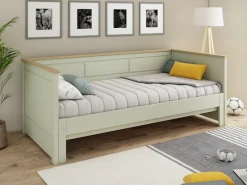 OTTO home Funktionsbett »" ERIK " Daybed, Gästebett, Kinderbett, Massivholz (Kiefer)« stilvolle Kassetten - Fräsung, 90x200cm ausziehbar auf 180x200cm),2. Schlafplatz ausziehbar, moderner Landhausstil, Schublade optional