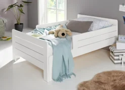 OTTO home Funktionsbett »"LOTTE " Kinderbett mit Rausfallschutz, Schublade optional« ausziehbar von 140cm-200cm Länge,Mitwachsend, FSC® zertifiziertes Massivholz