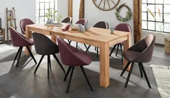 OTTO home 4-Fußstuhl »Lotos« (Set) 2 Stk.Bezug aus Echtleder und Gestell aus Eiche Massivholz