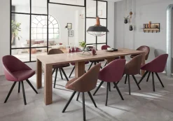 OTTO home 4-Fußstuhl »Lotos« (Set) 2 Stk.Bezug aus Echtleder und Gestell aus Eiche Massivholz