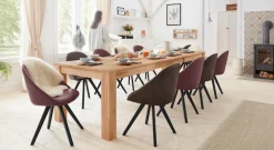 OTTO home 4-Fußstuhl »Lotos« (Set) 2 Stk.Bezug aus Echtleder und Gestell aus Eiche Massivholz