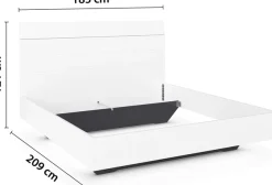 OTTO home Futonbett »Bett Doppelbett Holzbett AGORDO« 180x200 cm,mit hohem Kopfteil und schwebender Optik MADE IN GERMANY