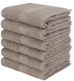 OTTO home Gaestehandtuecher »Juna, als Set und Serie erhältlich, 6 Gästetücher, 30x50cm« 100% Baumwolle, mit Bordüre, Uni-Farben, weich