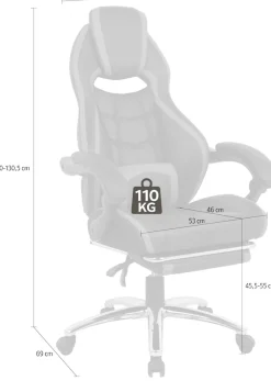 OTTO home Gaming-Stuhl »Sprinta 1, Chefsessel mit ausziehbarer Fußstütze« () komfortabel gepolstert mit vielen ergonomischen Funktionen