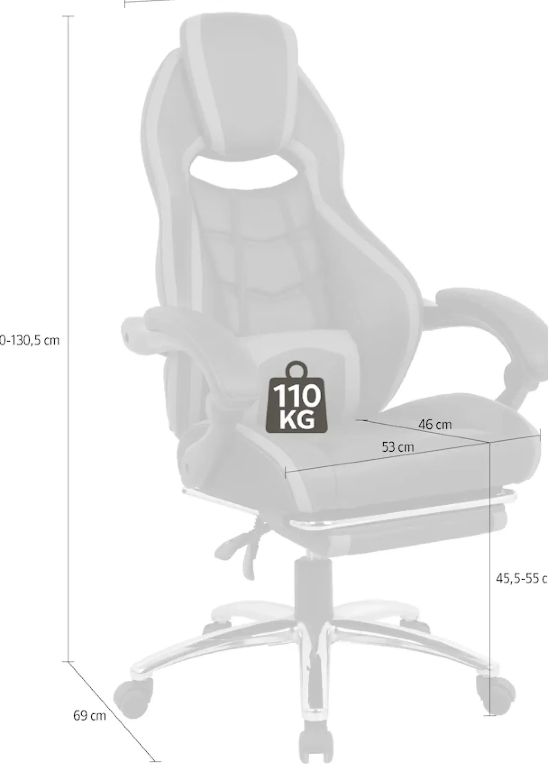 OTTO home Gaming-Stuhl »Sprinta 1, Chefsessel mit ausziehbarer Fußstütze« () komfortabel gepolstert mit vielen ergonomischen Funktionen