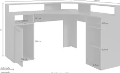 OTTO home Gamingtisch »Fowey« Breite 139 cm, moderner Eck-Schreibtisch