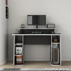 OTTO home Gamingtisch »GAME, Computertisch, Schreibtisch, Towerfach, Monitoraufsatz,« ergonomisch geschwungene Tischplatte, Breite 120 oder 150 cm