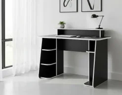 OTTO home Gamingtisch »GAME, Computertisch, Schreibtisch, Towerfach, Monitoraufsatz,« ergonomisch geschwungene Tischplatte, Breite 120 oder 150 cm
