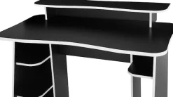OTTO home Gamingtisch »GAME, Computertisch, Schreibtisch, Towerfach, Monitoraufsatz,« ergonomisch geschwungene Tischplatte, Breite 120 oder 150 cm