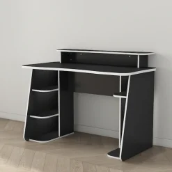 OTTO home Gamingtisch »GAME, Computertisch, Schreibtisch, Towerfach, Monitoraufsatz,« ergonomisch geschwungene Tischplatte, Breite 120 oder 150 cm