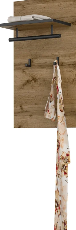 OTTO home Garderobenpaneel »Cross,Breite 40 cm modernes Wandregal mit Haken und Kleiderstange« Wandgarderobe, Aufhänger, Höhe 70 cm