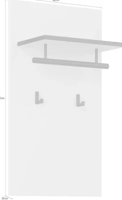 OTTO home Garderobenpaneel »Cross,Breite 40 cm modernes Wandregal mit Haken und Kleiderstange« Wandgarderobe, Aufhänger, Höhe 70 cm