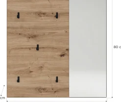 OTTO home Garderobenpaneel »FJELL, Breite 80cm, 5 Haken, Spiegel«