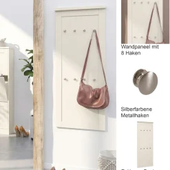 OTTO home Garderobenpaneel »Heide« mit 8 Haken, Höhe 120 cm, Breite 50 cm