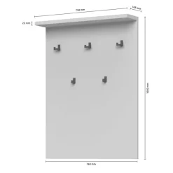 OTTO home Garderobenpaneel »Opera, Wandregal, mit Haken, mit Regal, in Kaschmirfarbe« Wandgarderobe, Aufhänger, Höhe 100cm, mit 5 Hakken