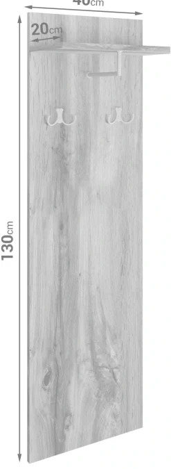 OTTO home Garderobenpaneel »Paris« 1 Stk. tlg. Wandgarderobe mit Doppelhaken und Kleiderstange (B/T/H): 40/21,5/130cm