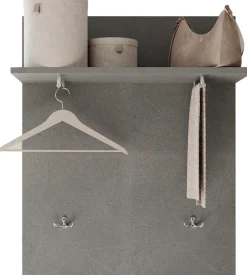 OTTO home Garderobenpaneel »Pratiko, Breite 63 cm, Höhe 78 cm, Wandpaneel, Wandgarderobe,« Flurgarderobe mit Ablage, 2 Kleiderstangen, 2 Kleiderhaken