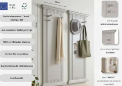 OTTO home Garderobenpaneel »Rustic, Set aus 2 Paneelen, Landhausstil« 2 Stk. tlg. aus massiver Kiefer, mit dekorativen Fräsungen