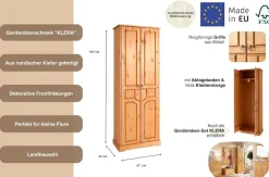 OTTO home Garderobenschrank »Klera« Breite 67 cm, aus massiver Kiefer, FSC®-zertifiziert