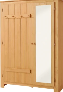 OTTO home Garderobenschrank »Bertram« aus schönem massivem Kiefernholz, mit einer Spiegeltür, Höhe 170 cm