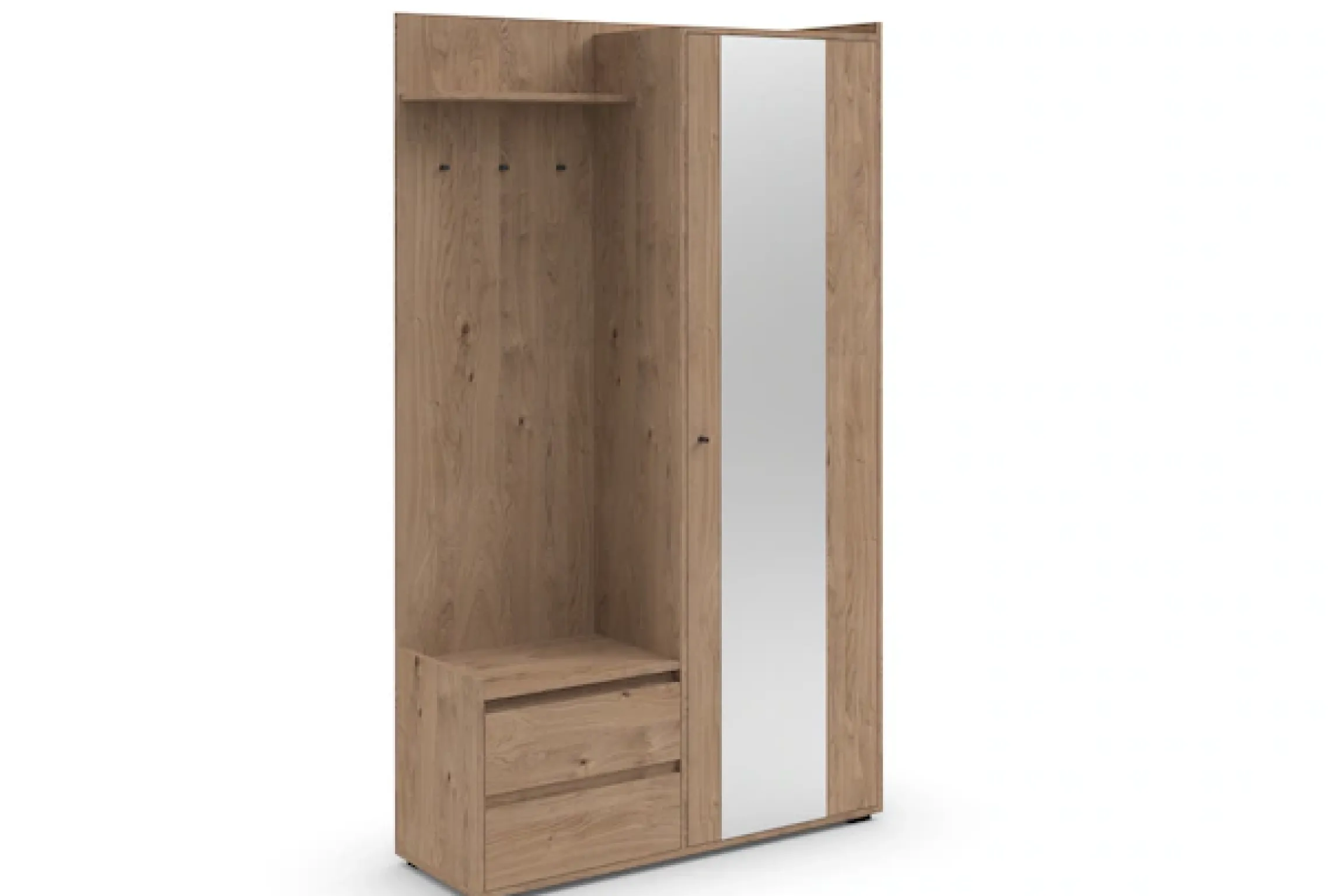 OTTO home Garderobenschrank »Kosmo« mit Spiegel Maße 118 x 30 cm, Höhe 190 cm, Breite 110 cm