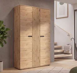 OTTO home Garderobenschrank »FJELL, Breite 104cm, 3 Türen, 8 Böden, 10 Fächer, 1 Kleiderstange« Kleiderschrank, Schrank, Dielenschrank, Flurschrank, Mehrzweckschrank